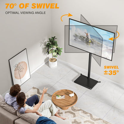 TVON TV-Bodenständer 32-60 Zoll, höhenverstellbar, schwenkbar