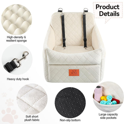 GL GLENSLAVE Hundeautositz für kleine & mittlere Hunde, weiss