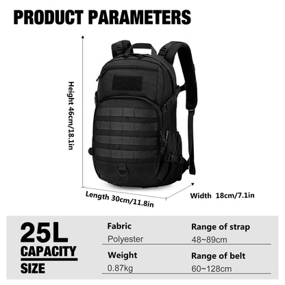 Mardingtop Taktischer Rucksack 25L aus 600D-Polyester