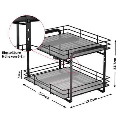 MAYZOLOP Gewürzregal Ausziehbar 2 Etagen Höhenverstellbar