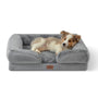 BEDSURE Orthopädisches Hundebett Hundesofa 71x58 cm waschbar grau, mit hohem Rand an drei Seiten