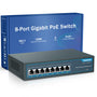 YuanLey 8 Port Gigabit PoE+ Switch, 120W, Unmanaged. Schwarzer Switch. Liefert Gigabit-Daten und PoE+-Strom.