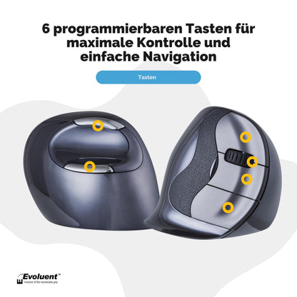 Evoluent VMDL ergonomische Vertikalmaus gross rechts kabellos