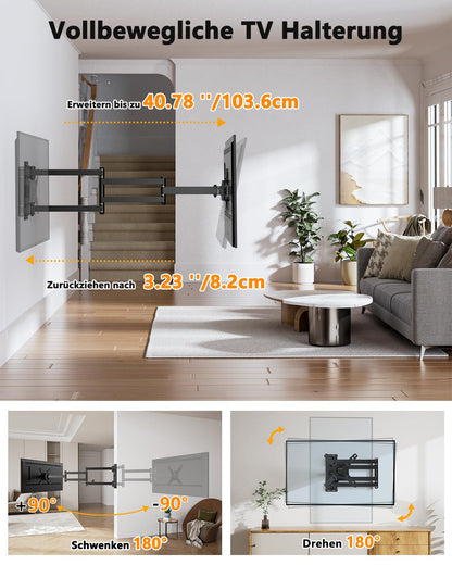 WHYFONE TV Wandhalterung schwenkbar Ecke 13-43 Zoll - 1036mm Arm