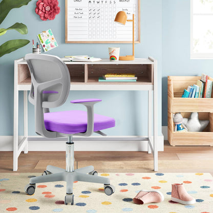 COSTWAY Jugendstuhl Drehbar Höhenverstellbar - Violett