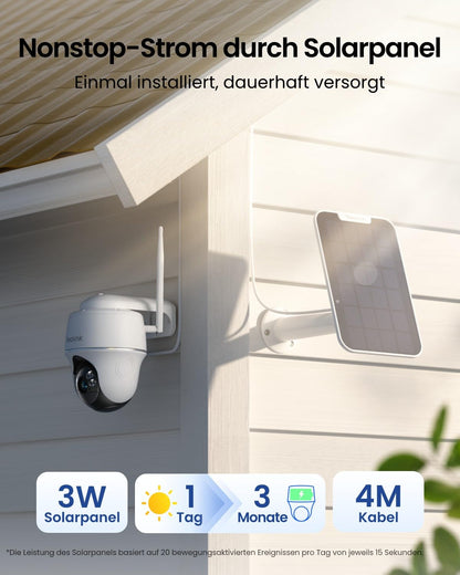 Reolink Argus PT 5MP PTZ Solar Kamera Aussen - mit Solarpanel