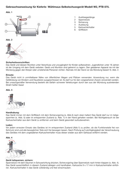 Kieferle Wühlmausselbstschuss W2 Falle – Original inkl. Halter