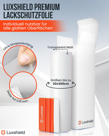 Luxshield Lackschutzfolie KFZ – transparent matt, 15x300cm