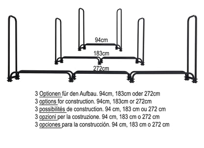 QUICK STAR Metall Kaminholzregal Anthrazit 272x25x95 cm