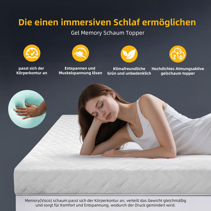 Mendale Matratzentopper 140x200cm Hart 7-Zone Gel/Kaltschaum 8cm