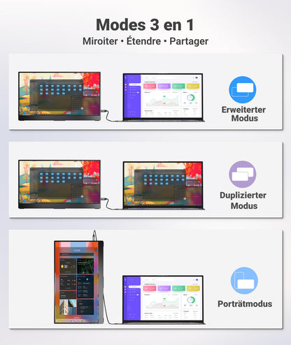 Ingnok YN02D Tragbarer Monitor 15,6 Zoll FHD IPS mit Ständer
