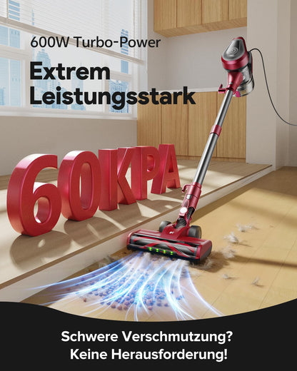 Vexilar C8 6-in-1 Stielstaubsauger mit Kabel, 60 kPa, 600 W, 1,5 l