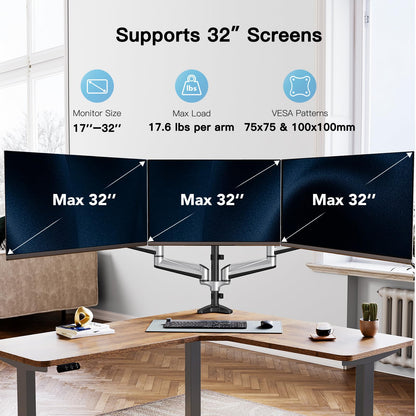 HUANUO Monitor Halterung 3 Monitore – 17-32 Zoll Bildschirme