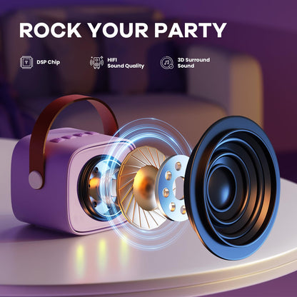 YLL Mini Kinder Karaoke Maschine K1-L mit 2 Mikrofonen, Lila