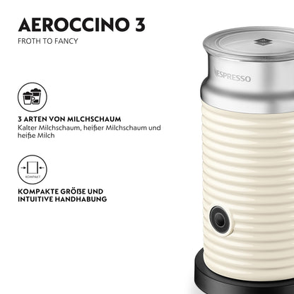 NESPRESSO Aeroccino3 Elektrischer Milchaufschäumer - Weiss