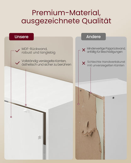 VASAGLE Custos Bücherregal LBC401W01, 6-stöckig, wolkenweiss