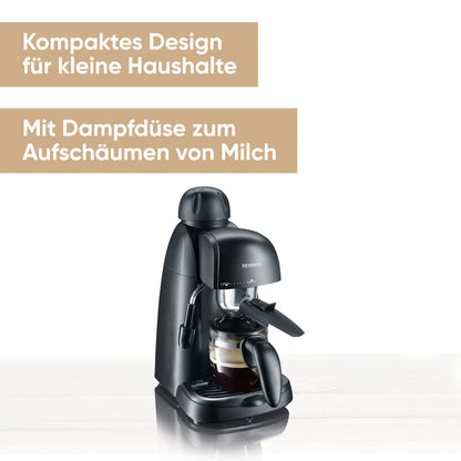 SEVERIN Espressomaschine KA 5978 mit Milchschaumdüse, schwarz