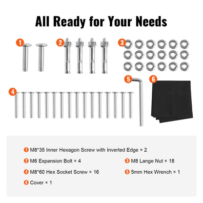 VEVOR Kaminholzregal Metall mit Abdeckung 386x36x117 cm