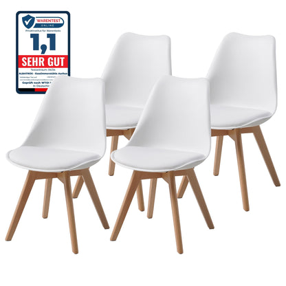 ALBATROS AARHUS Esszimmerstühle Skandinavisch – 4er Set Weiss