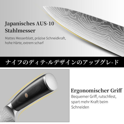 FUTHVWIN Profi Messerset Küchenmesser Set 7-teilig – Carbon Edelstahl