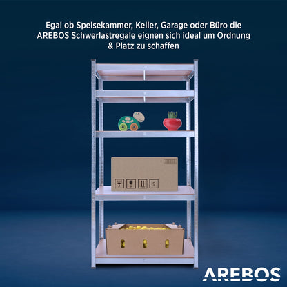 Arebos Schwerlastregal 2er Set, Steckregal 180x90x30 cm, 875 kg