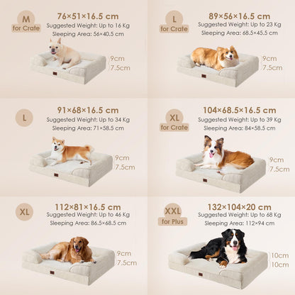 EHEYCIGA Orthopädisches Hundebett Grosse Hunde Beige - 112x81cm