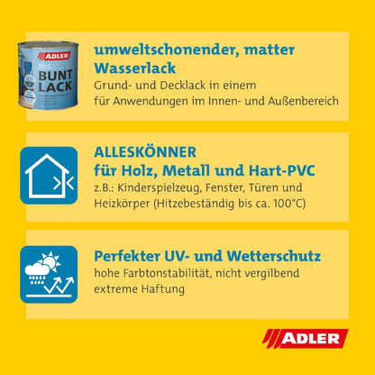 ADLER 5in1 Buntlack Matt – RAL 9005 Tiefschwarz, 2.5l