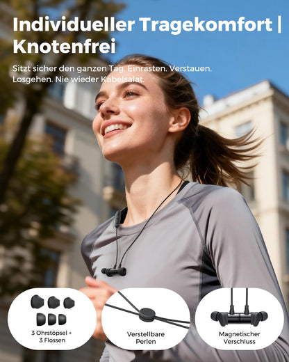 truefree HD-100 Bluetooth In-Ear Kopfhörer mit Nackenbügel, IP67