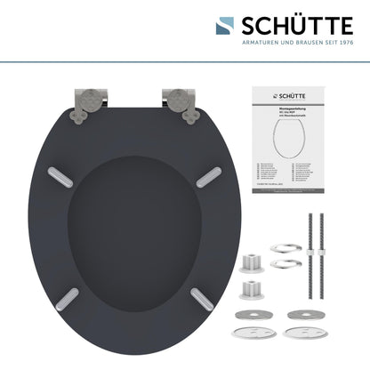 Schütte WC-Sitz Black aus Holz mit Absenkautomatik, bis 175 kg