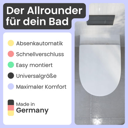 instmaier Alma WC-Sitz Absenkautomatik D-Form Weiss Duroplast