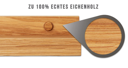 Heimatspäne Bilderleiste Wandregal Eiche Massiv 2er-Set 60cm