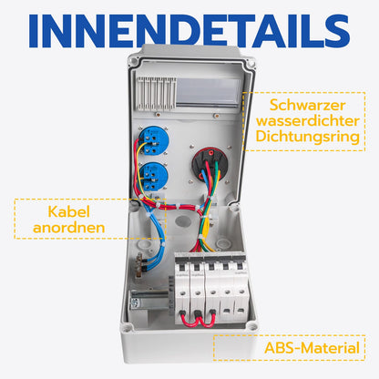 WSPIHO Baustromverteiler Wand IP44 – 2x16A 1P, 1x32A 3P LS