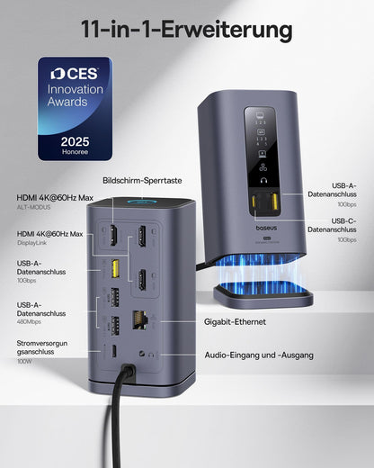 Baseus Spacemate Displaylink USB-C Docking Station 11-in-1 3x 4K