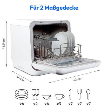 MEDION DWT20 Mini Tischgeschirrspüler Gold, 2 Massgedecke