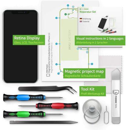 GIGA Fixxoo iPhone 11 Display Reparatur Set – inkl. Werkzeug-Kit
