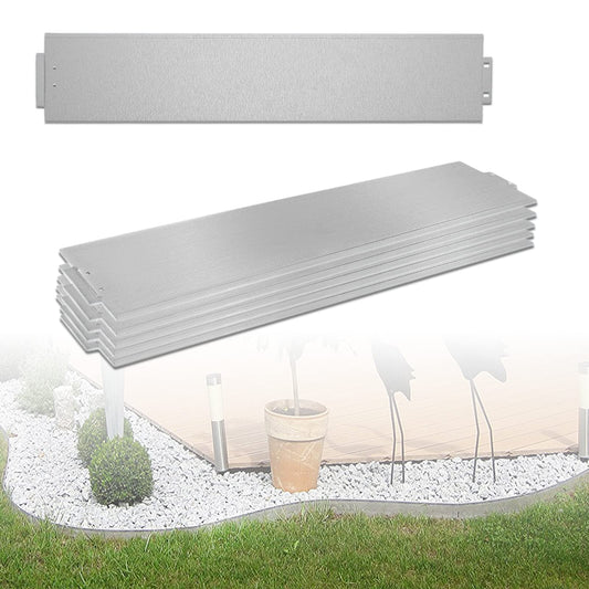 LARS360 Rasenkante Metall Beetumrandung. Verzinkt silbernes Metallband zum Einfassen und Abgrenzen von Rasen und Beeten im Garten.