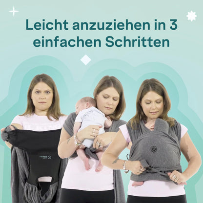 Koala Babycare Tragetuch Babytrage Neugeborene bis 9kg - Schwarz