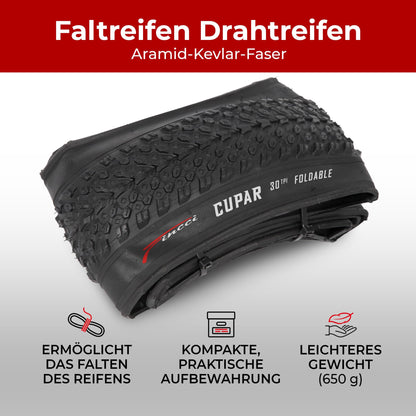 Fincci Cupar Fahrradreifen 26 x 2,125 Zoll faltbar mit 2 Schläuchen