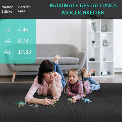 Bodenschutzmatte Fitness Set – EVA Puzzlematte 61x61cm 10mm