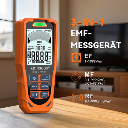 RDINSCOS RD660 EMF-Messgerät 3-in-1 Handheld-Detektor für EF, MF, RF