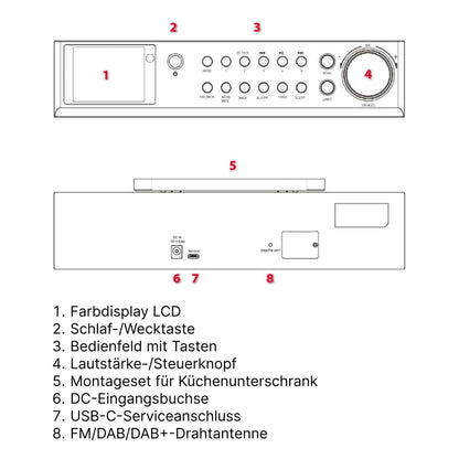 Regent Cucina 200 Küchenradio Unterbau DAB+ Bluetooth - Schwarz