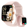 Yoever Smartwatch Damen, Fitnessuhr mit Telefonfunktion, 1,85 Zoll mit HD-Touchscreen