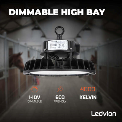 Ledvion LED Hallenstrahler 150W UFO Lampe – Dimmbar 4000K