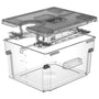 Vihoom Sous Vide Behälter 11L mit Deckel und Rost, Grau – Doppeltür-Design mit Silikondichtung