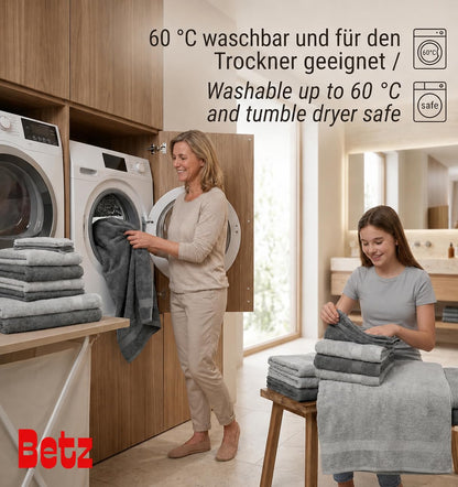 Betz Handtuch-Set 10-teilig aus Baumwolle, anthrazit & silbergrau