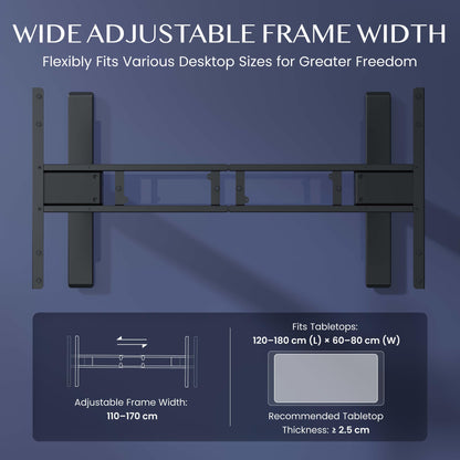 FLEXISPOT PRO Elektrischer Schreibtisch Höhenverstellbar - Schwarz