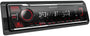 Kenwood KMM-BT408DAB USB-Autoradio DAB+ Bluetooth Freisprecheinrichtung: Schwarzes 1-DIN-Gerät zur Audio-Wiedergabe und Freisprechen.