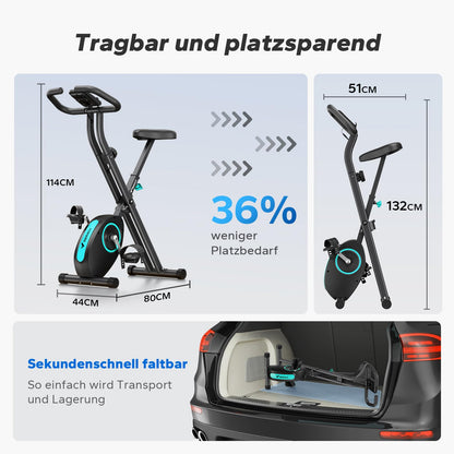 MERACH Klappbares Heimtrainer Fitnessbike – Ergometer Zuhause