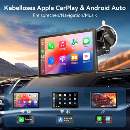 Carpeer 9 Zoll CarPlay Android Auto Display mit 4K Kamera