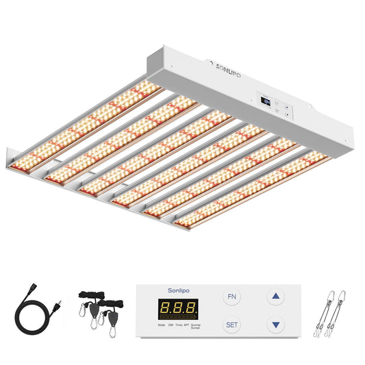 SPF2000 PRO 200W LED Pflanzenlampe. Rechteckiges LED-Panel. Fördert Pflanzenwachstum mit Vollspektrum für den Indoor-Grow.